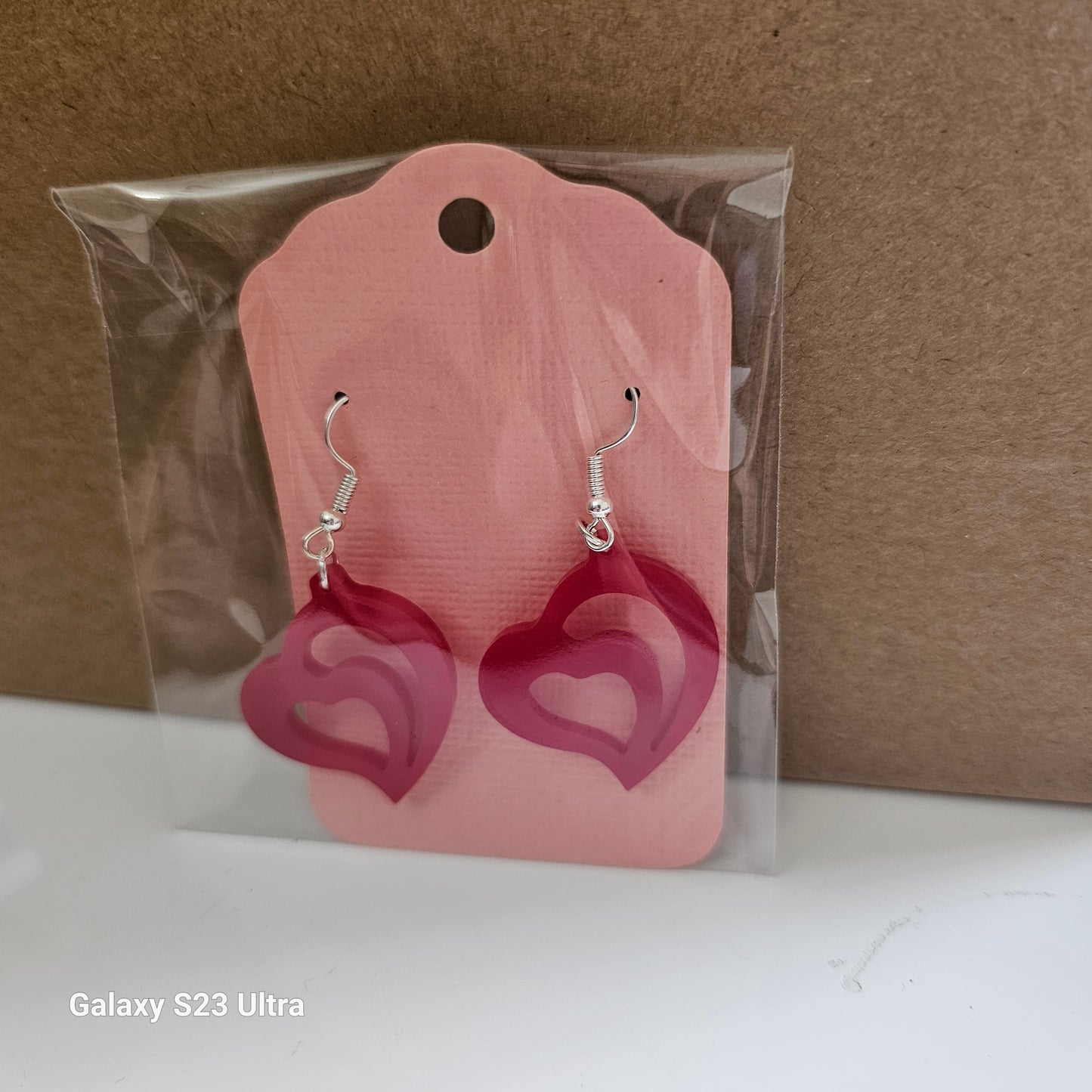 Acrylic custom-made Heart Earrings