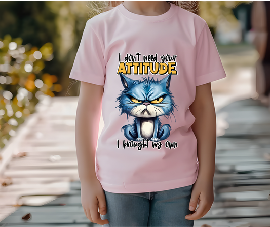 Kids T-Shirt, Funny Cat T-Shirt, Attitude Tee, Youth Graphic Tee, Cat Lover Shirt, Kids Birthday Gift, Christmas gift