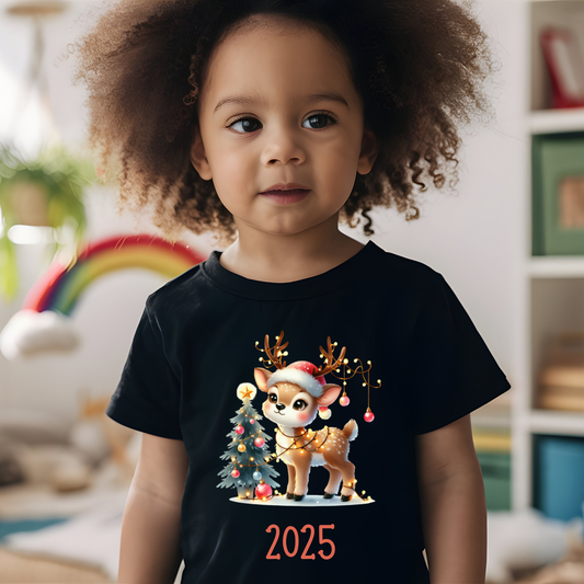 Reindeer Kids Tee, Christmas Holiday Shirt, Cute Children's Clothing, Festive Rudolph Top, Xmas Reindeer T-Shirt