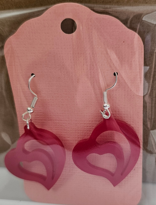 Acrylic Heart Earrings