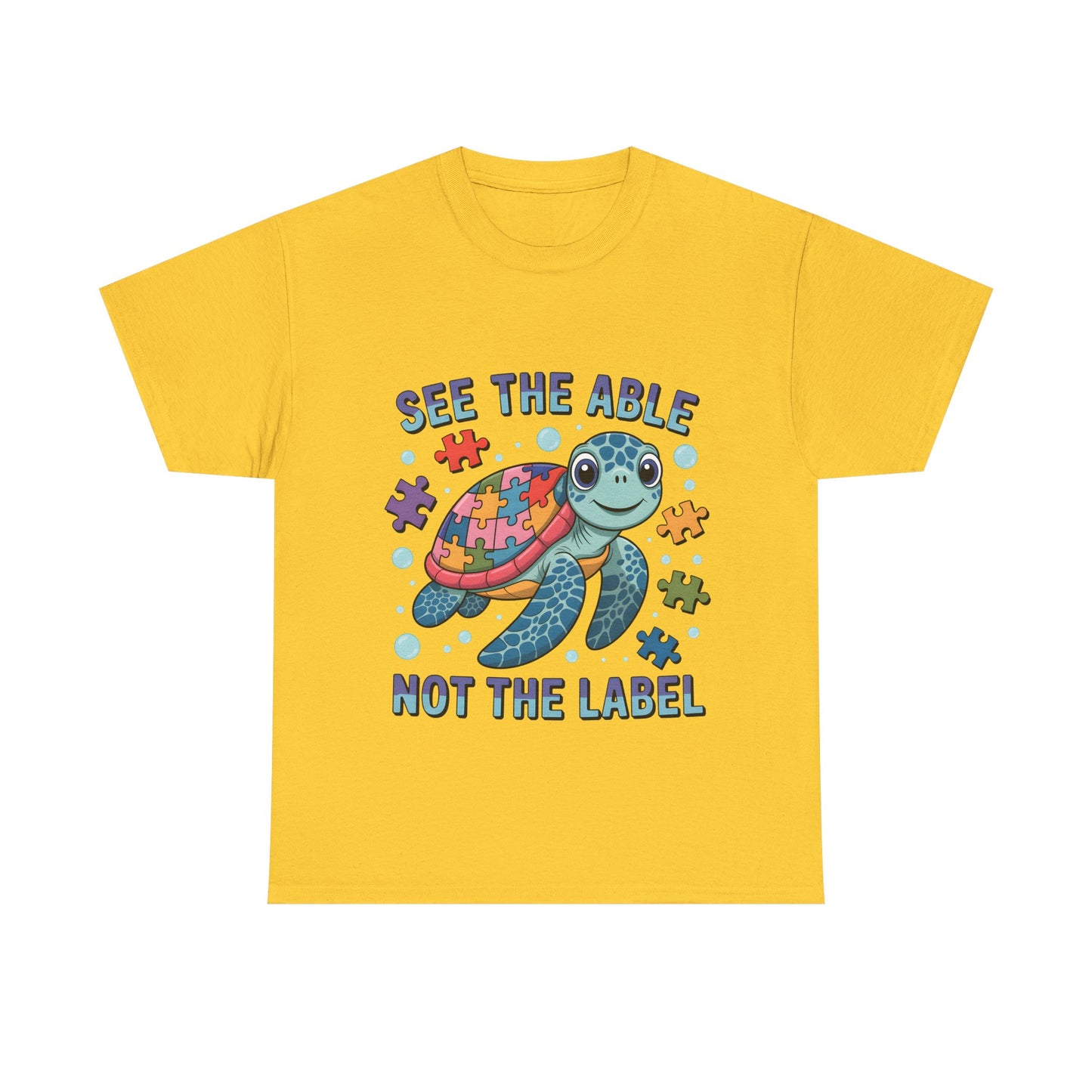See the Able Not the Label Turtle T-Shirt, Autism awareness, autism, neurodivergent, teacher, kids