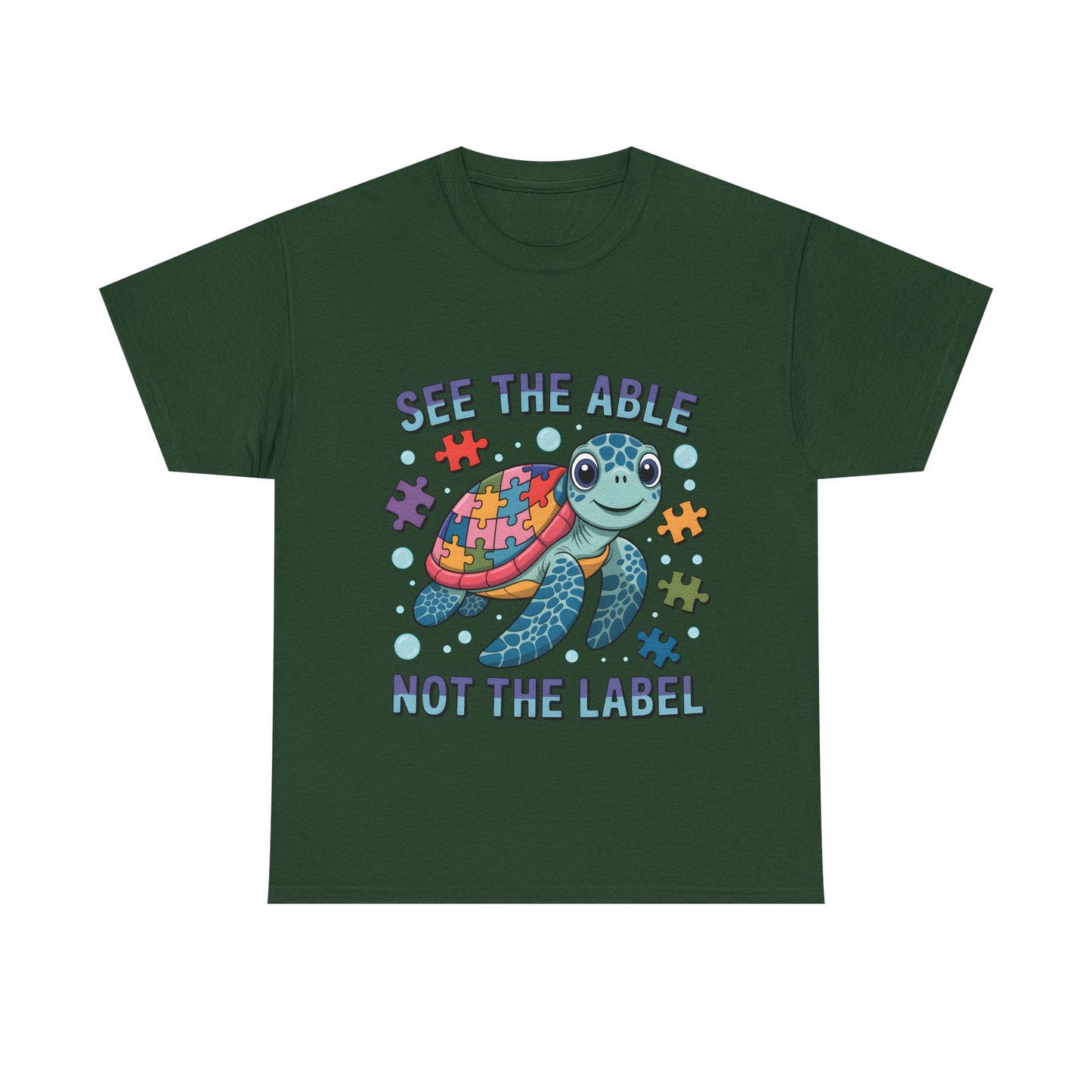 See the Able Not the Label Turtle T-Shirt, Autism awareness, autism, neurodivergent, teacher, kids