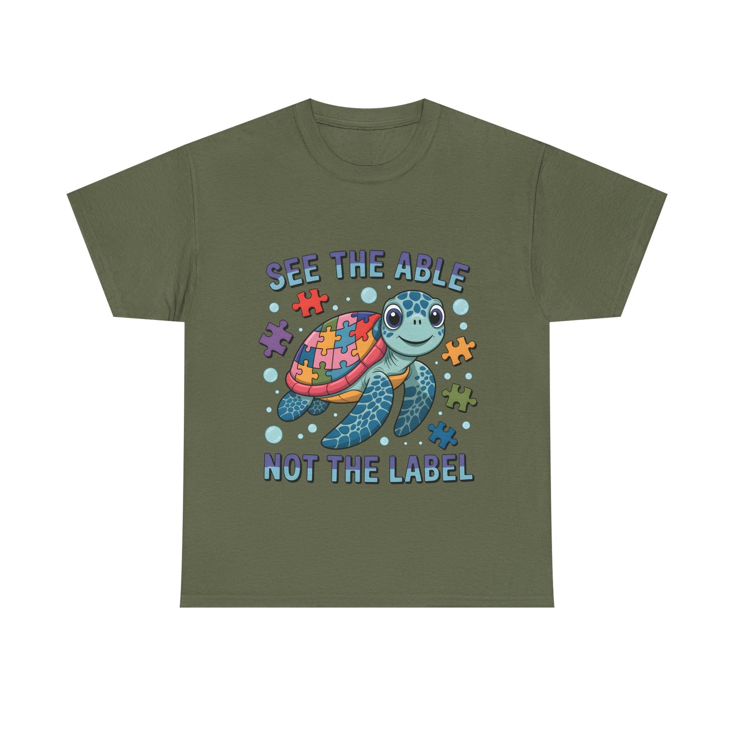 See the Able Not the Label Turtle T-Shirt, Autism awareness, autism, neurodivergent, teacher, kids