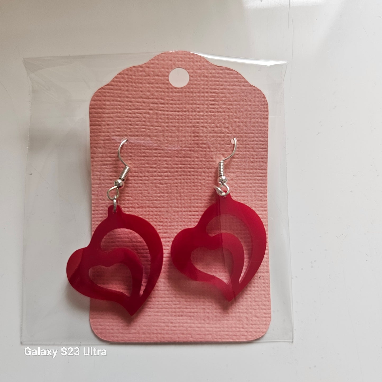 Acrylic custom-made Heart Earrings
