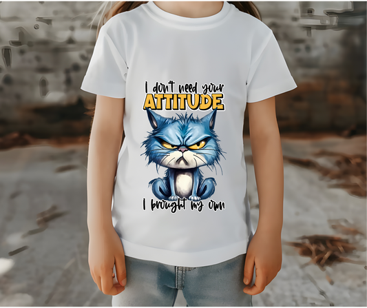 Kids T-Shirt, Funny Cat T-Shirt, Attitude Tee, Youth Graphic Tee, Cat Lover Shirt, Kids Birthday Gift, Christmas gift