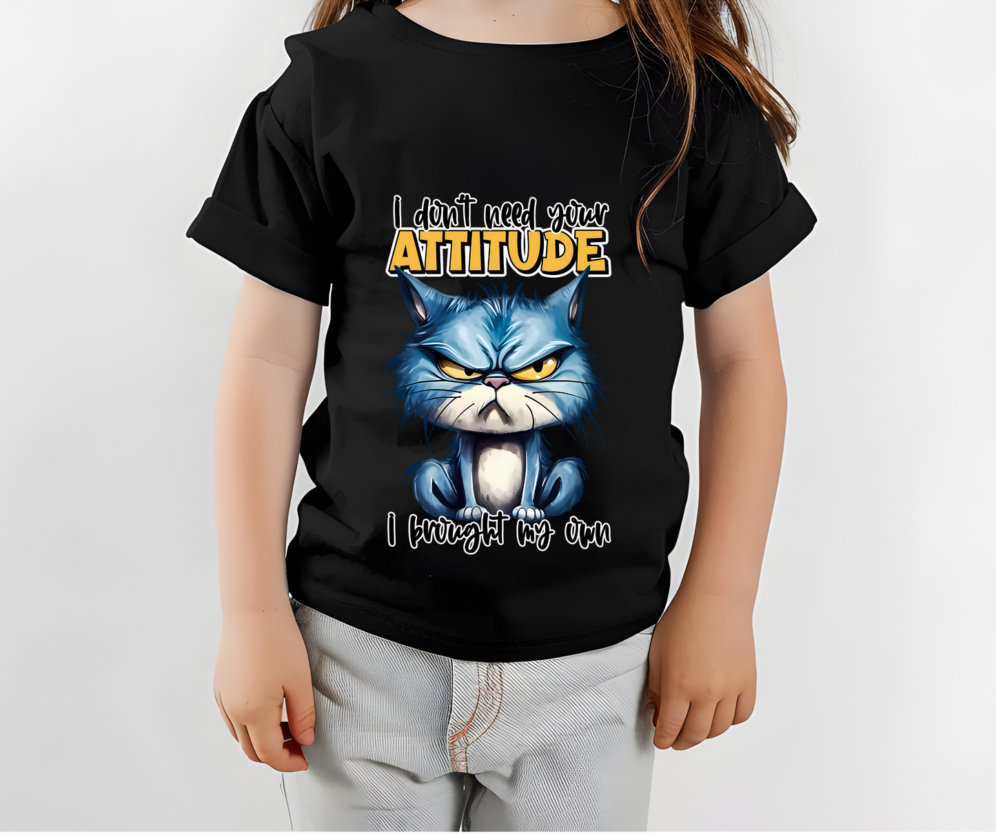 Kids T-Shirt, Funny Cat T-Shirt, Attitude Tee, Youth Graphic Tee, Cat Lover Shirt, Kids Birthday Gift, Christmas gift