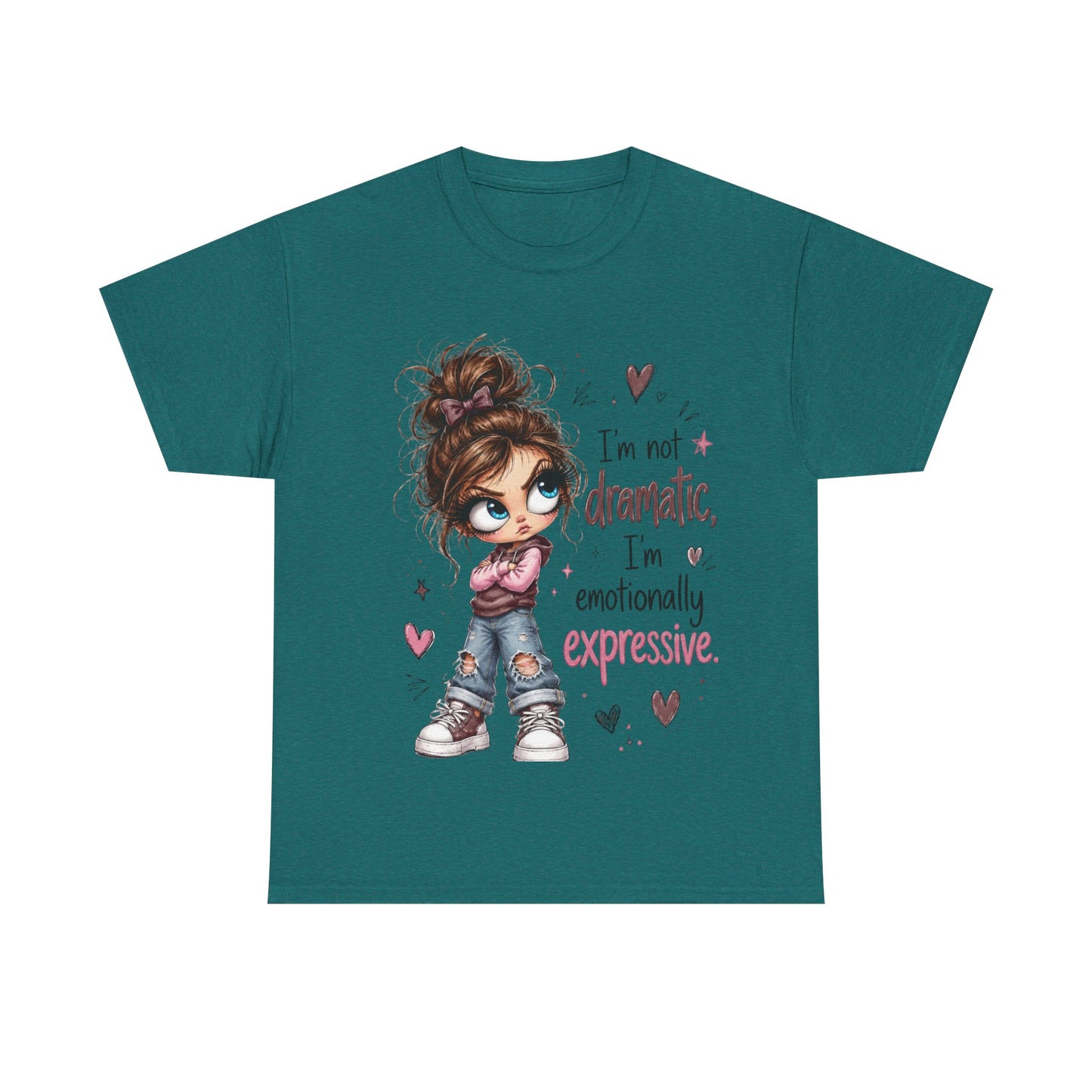 Emotionally Expressive Girl Tee — "I’m Not Dramatic, I’m Emotionally Expressive" Graphic T-Shirt