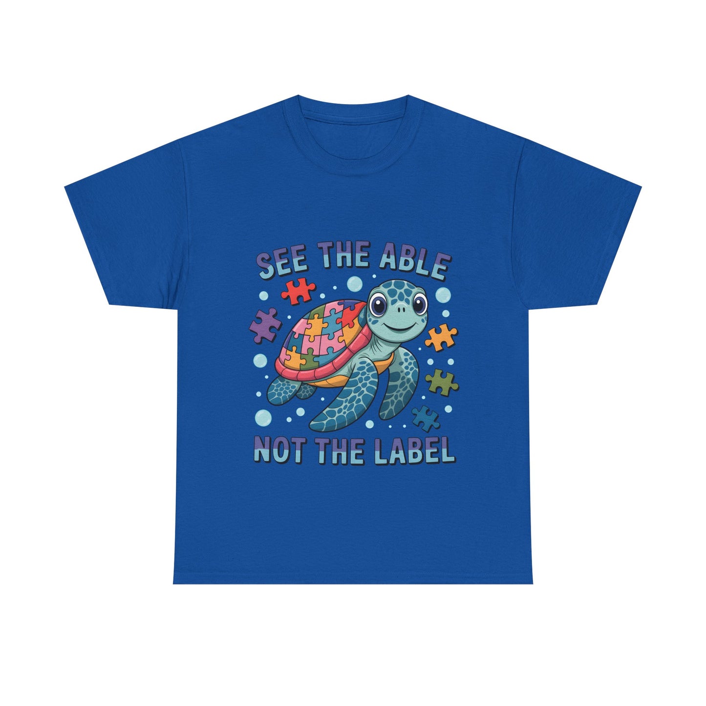 See the Able Not the Label Turtle T-Shirt, Autism awareness, autism, neurodivergent, teacher, kids