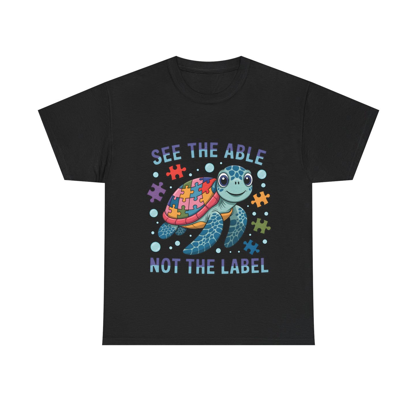 See the Able Not the Label Turtle T-Shirt, Autism awareness, autism, neurodivergent, teacher, kids