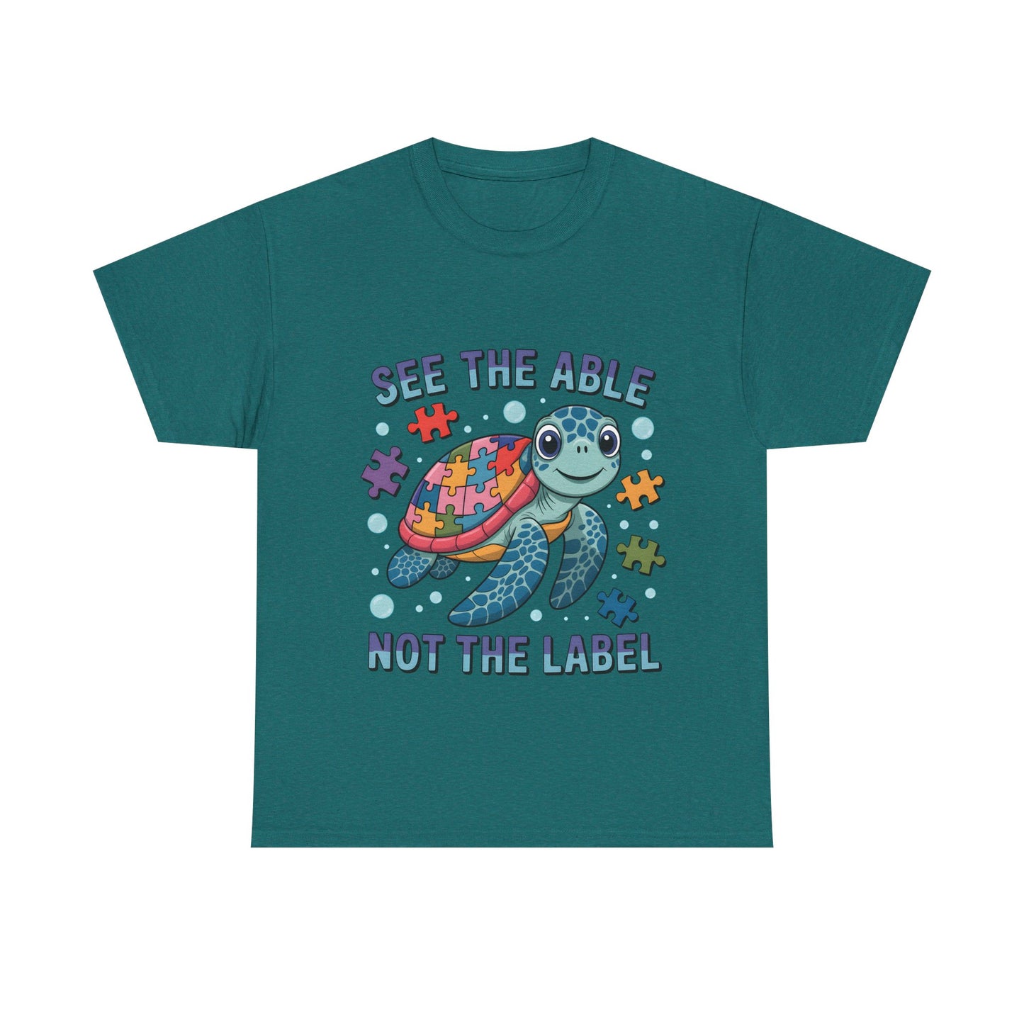 See the Able Not the Label Turtle T-Shirt, Autism awareness, autism, neurodivergent, teacher, kids