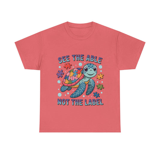See the Able Not the Label Turtle T-Shirt, Autism awareness, autism, neurodivergent, teacher, kids