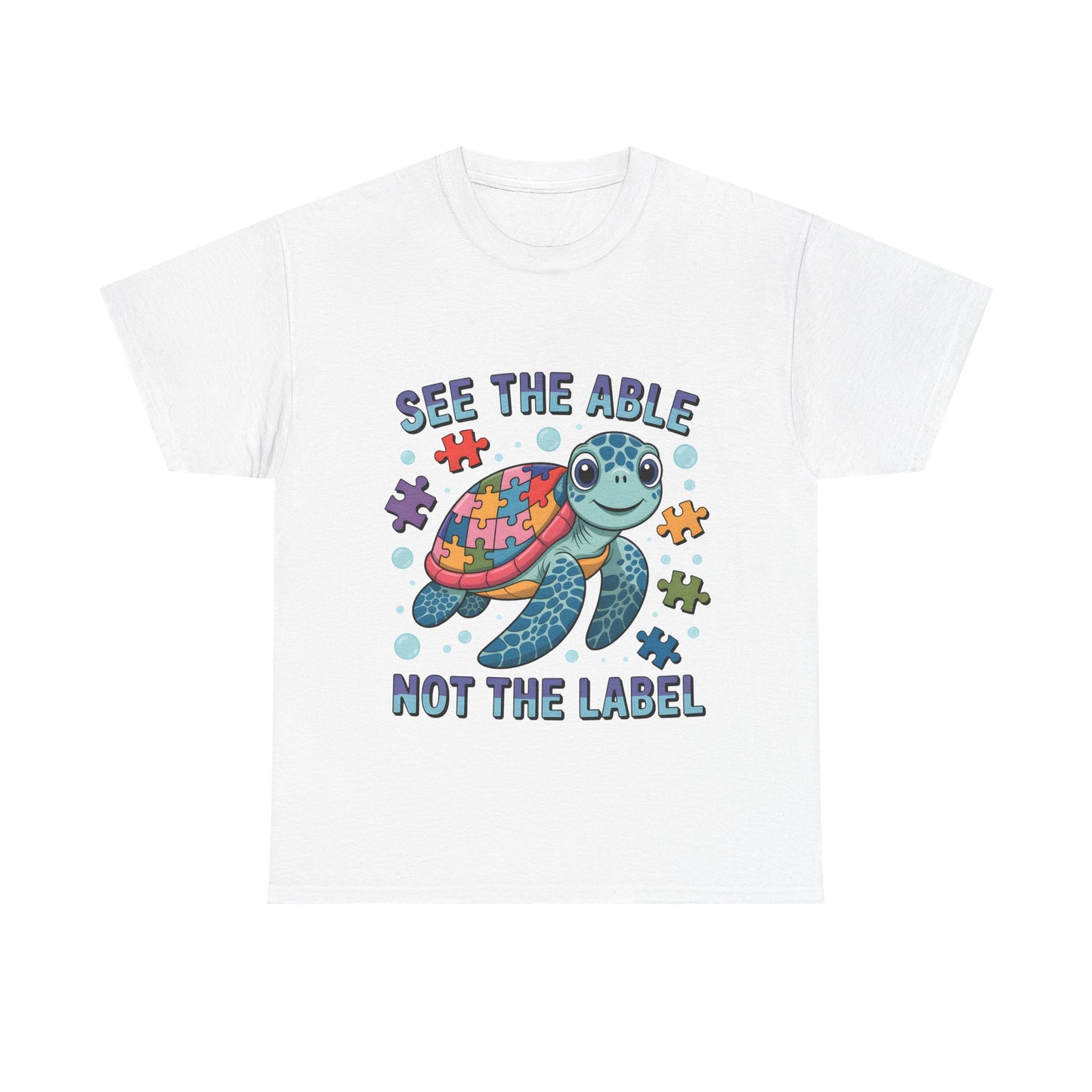 See the Able Not the Label Turtle T-Shirt, Autism awareness, autism, neurodivergent, teacher, kids