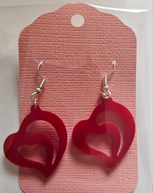 Acrylic Heart Earrings