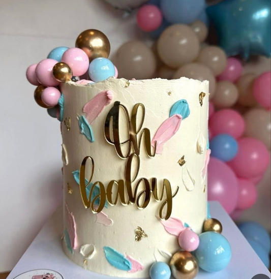Oh baby acrylic cake topper various colours