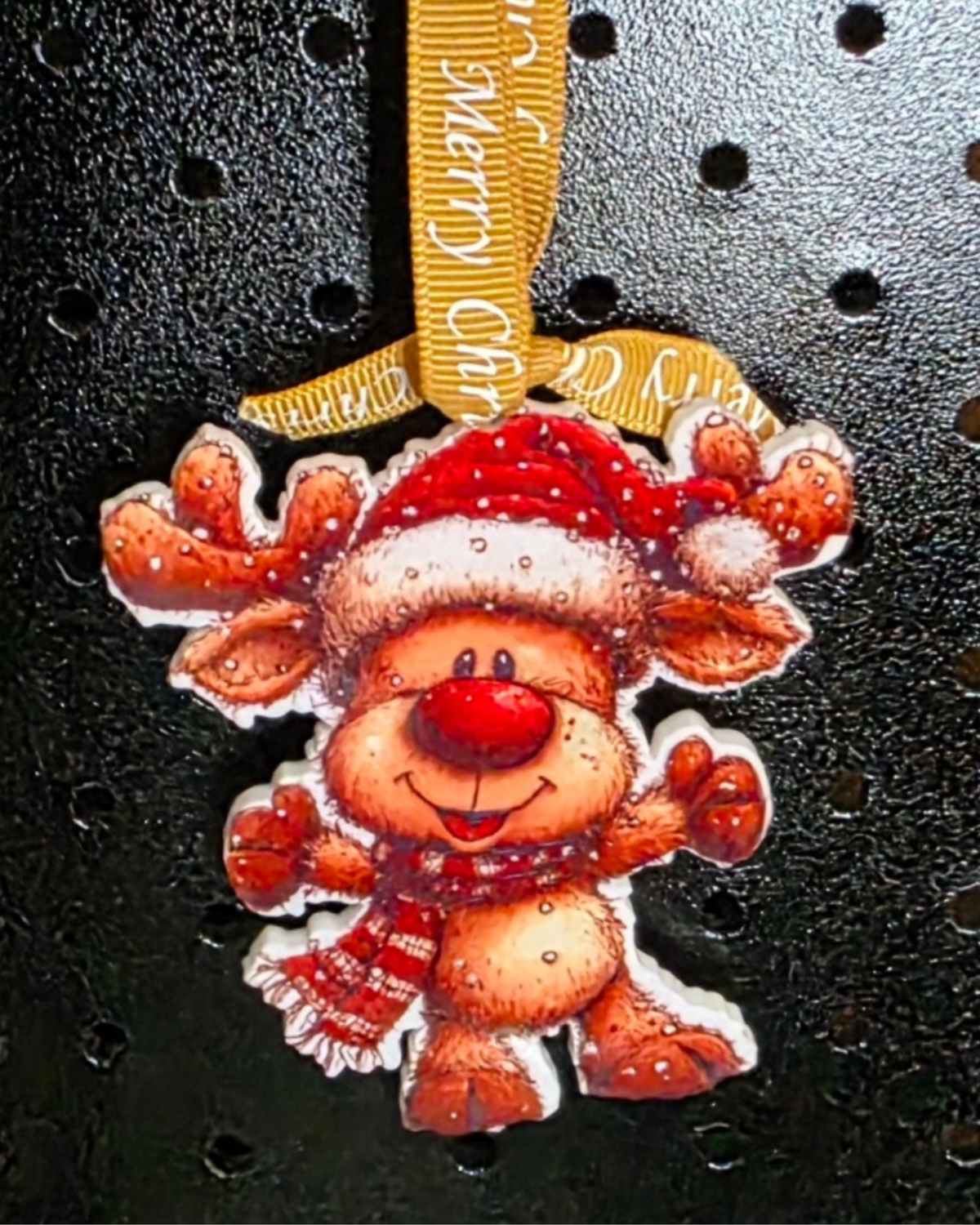 Reindeer Sublimated Acrylic Christmas Ornament (7cm)